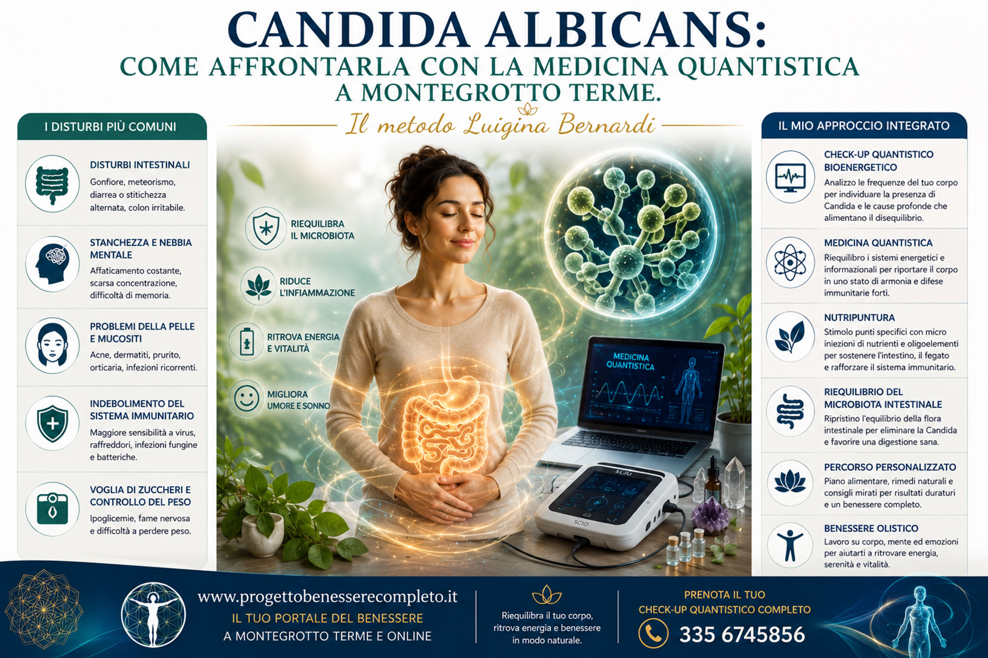 Candida albicans: come affrontarla con la medicina quantistica a Montegrotto Terme. Il metodo Luigina Bernardi