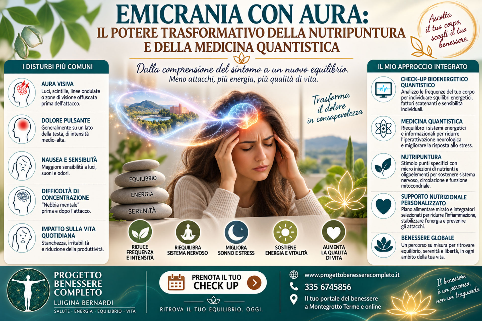 Emicrania con aura: il potere trasformativo della Nutripuntura e della Medicina quantistica