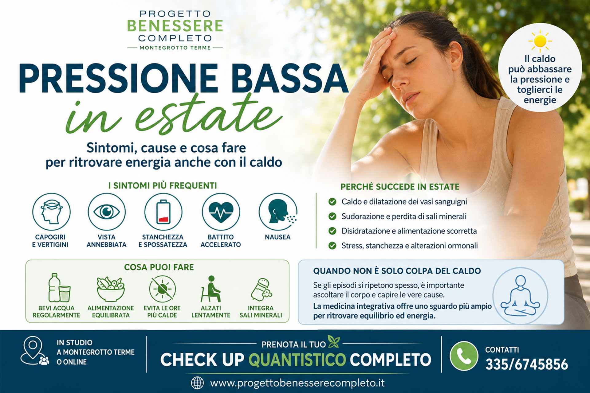 Pressione bassa in estate: sintomi, cause e cosa fare per ritrovare energia anche con il caldo