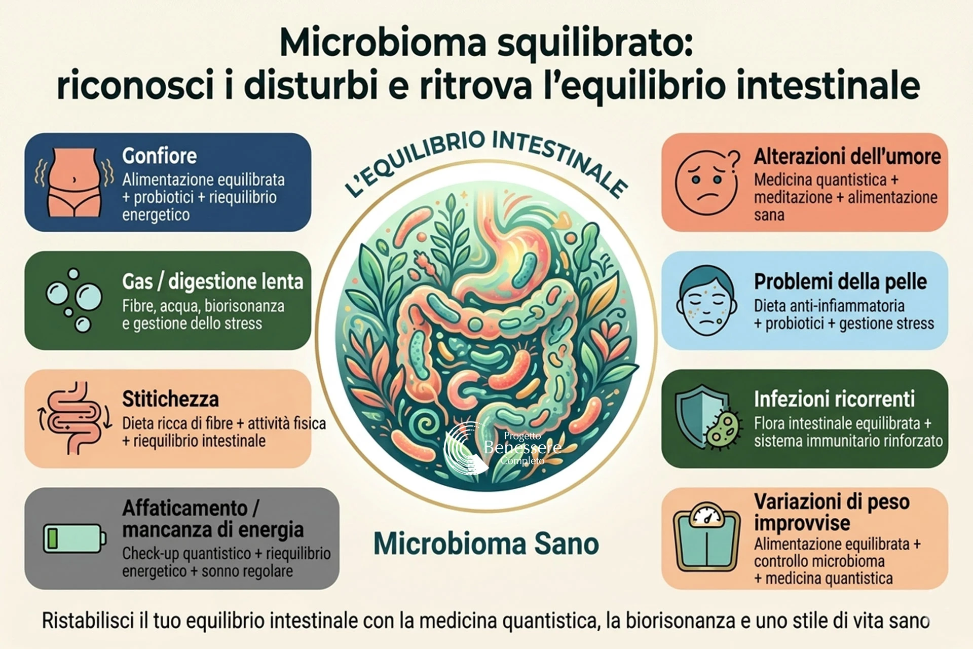 Microbioma squilibrato: ritrova l&rsquo;equilibrio intestinale
